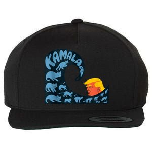 Gary Taxali Kamala Wave Blue Cats Wool Snapback Cap