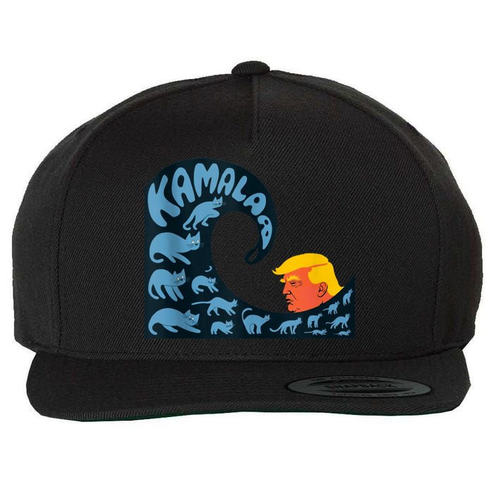 Gary Taxali Kamala Wave Blue Cats Wool Snapback Cap