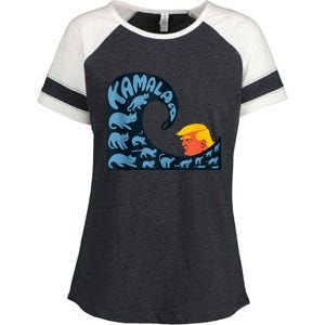 Gary Taxali Kamala Wave Blue Cats Enza Ladies Jersey Colorblock Tee