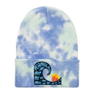 Gary Taxali Kamala Wave Blue Cats Tie Dye 12in Knit Beanie