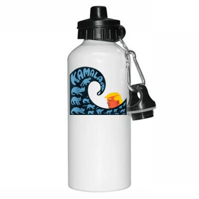 Gary Taxali Kamala Wave Blue Cats Aluminum Water Bottle 