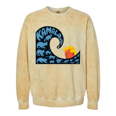 KamalaS Wave Of Blue Cats Overthrows Trump Colorblast Crewneck Sweatshirt