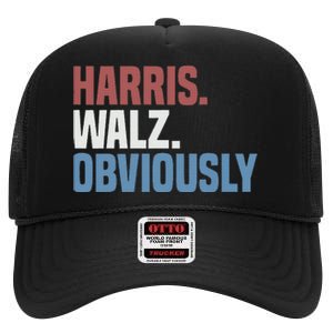 Kamala Walz Obviously 2024 Harris Waltz 2024 Election Gift High Crown Mesh Back Trucker Hat