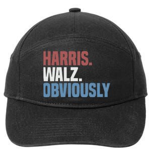 Kamala Walz Obviously 2024 Harris Waltz 2024 Election Gift 7-Panel Snapback Hat