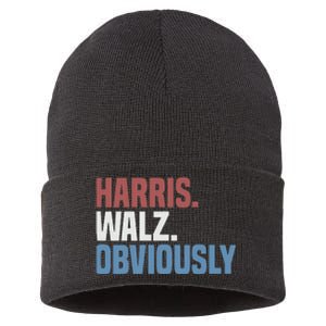 Kamala Walz Obviously 2024 Harris Waltz 2024 Election Gift Sustainable Knit Beanie