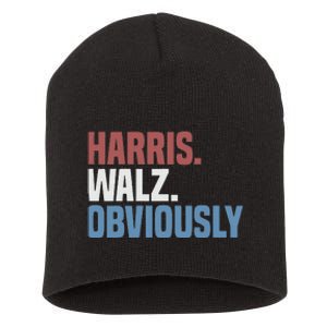 Kamala Walz Obviously 2024 Harris Waltz 2024 Election Gift Short Acrylic Beanie