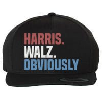 Kamala Walz Obviously 2024 Harris Waltz 2024 Election Gift Wool Snapback Cap