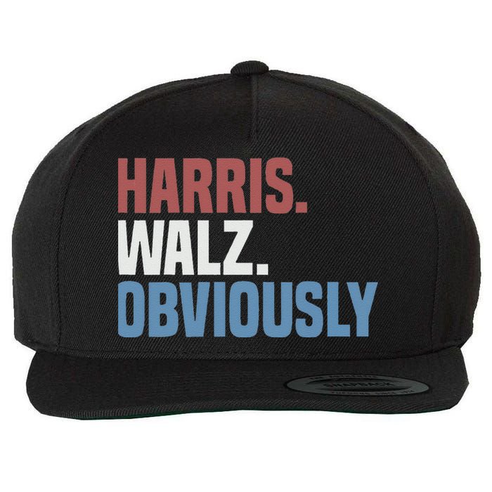 Kamala Walz Obviously 2024 Harris Waltz 2024 Election Gift Wool Snapback Cap