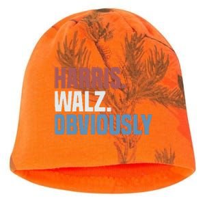 Kamala Walz Obviously 2024 Harris Waltz 2024 Election Gift Kati - Camo Knit Beanie