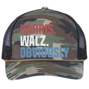 Kamala Walz Obviously 2024 Harris Waltz 2024 Election Gift Retro Rope Trucker Hat Cap