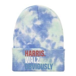 Kamala Walz Obviously 2024 Harris Waltz 2024 Election Gift Tie Dye 12in Knit Beanie