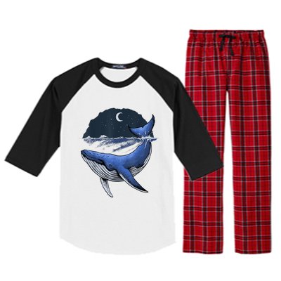 Killer Whale Orca Funny Whale Sea Ocean Moon Raglan Sleeve Pajama Set