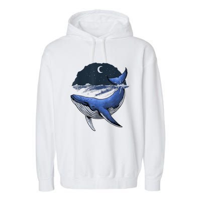 Killer Whale Orca Funny Whale Sea Ocean Moon Garment-Dyed Fleece Hoodie