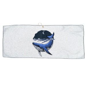 Killer Whale Orca Funny Whale Sea Ocean Moon Large Microfiber Waffle Golf Towel