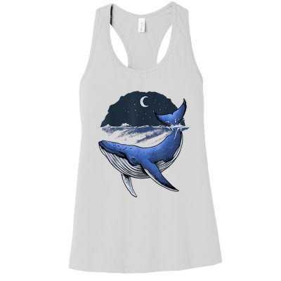 Killer Whale Orca Funny Whale Sea Ocean Moon Women's Racerback Tank