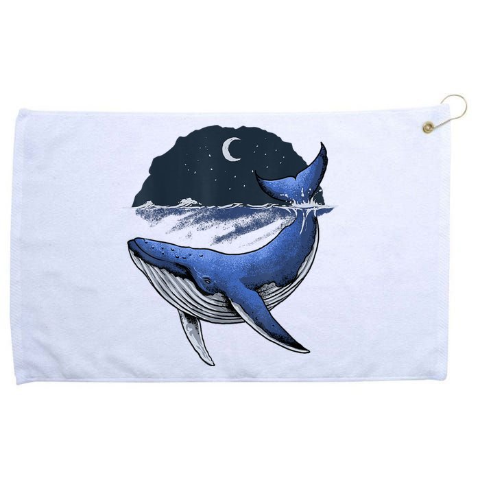 Killer Whale Orca Funny Whale Sea Ocean Moon Grommeted Golf Towel