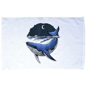 Killer Whale Orca Funny Whale Sea Ocean Moon Microfiber Hand Towel