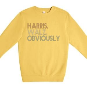 Kamala Walz Obviously 2024 Harris Waltz 2024 Election Gift Premium Crewneck Sweatshirt