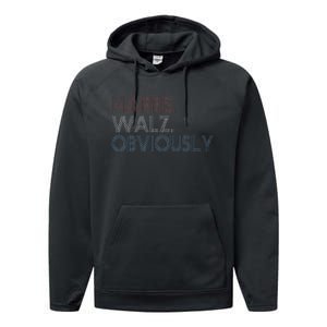 Kamala Walz Obviously 2024 Harris Waltz 2024 Election Gift Performance Fleece Hoodie