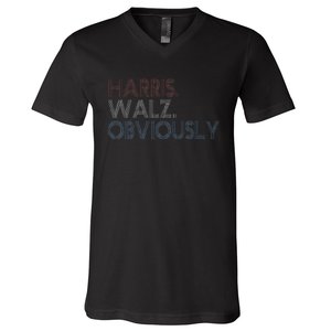 Kamala Walz Obviously 2024 Harris Waltz 2024 Election Gift V-Neck T-Shirt