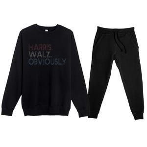 Kamala Walz Obviously 2024 Harris Waltz 2024 Election Gift Premium Crewneck Sweatsuit Set