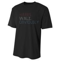 Kamala Walz Obviously 2024 Harris Waltz 2024 Election Gift Performance Sprint T-Shirt