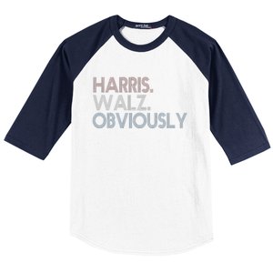 Kamala Walz Obviously 2024 Harris Waltz 2024 Election Gift Baseball Sleeve Shirt