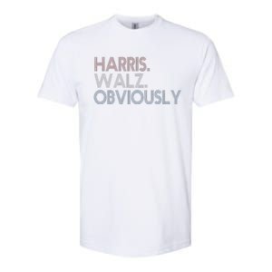 Kamala Walz Obviously 2024 Harris Waltz 2024 Election Gift Softstyle CVC T-Shirt