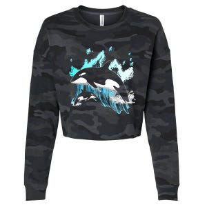 Killer Whale Ocean Lover Gift Idea Men Boys Kids Orca Great Gift Cropped Pullover Crew