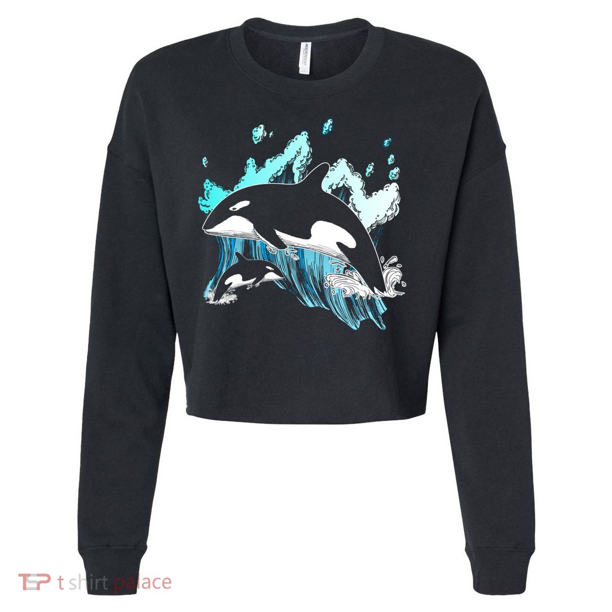 Killer Whale Ocean Lover Gift Idea Men Boys Kids Orca Great Gift Cropped Pullover Crew