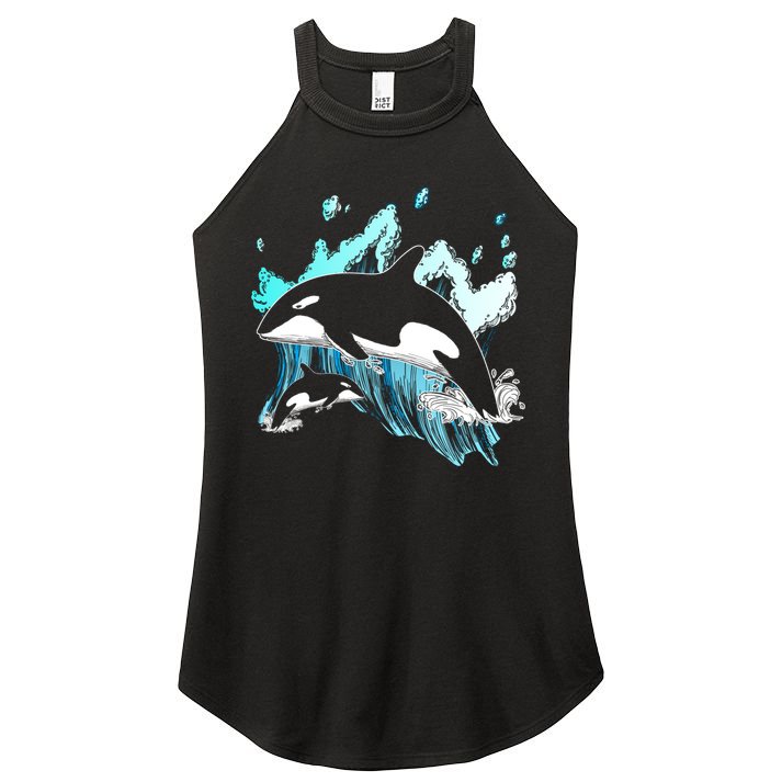 Killer Whale Ocean Lover Gift Idea Men Boys Kids Orca Great Gift Women's Perfect Tri Rocker Tank