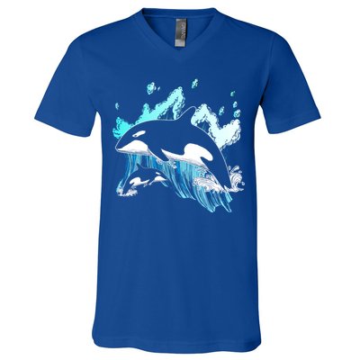 Killer Whale Ocean Lover Gift Idea Men Boys Kids Orca Great Gift V-Neck T-Shirt