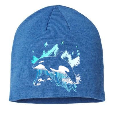 Killer Whale Ocean Lover Gift Idea Men Boys Kids Orca Great Gift Sustainable Beanie