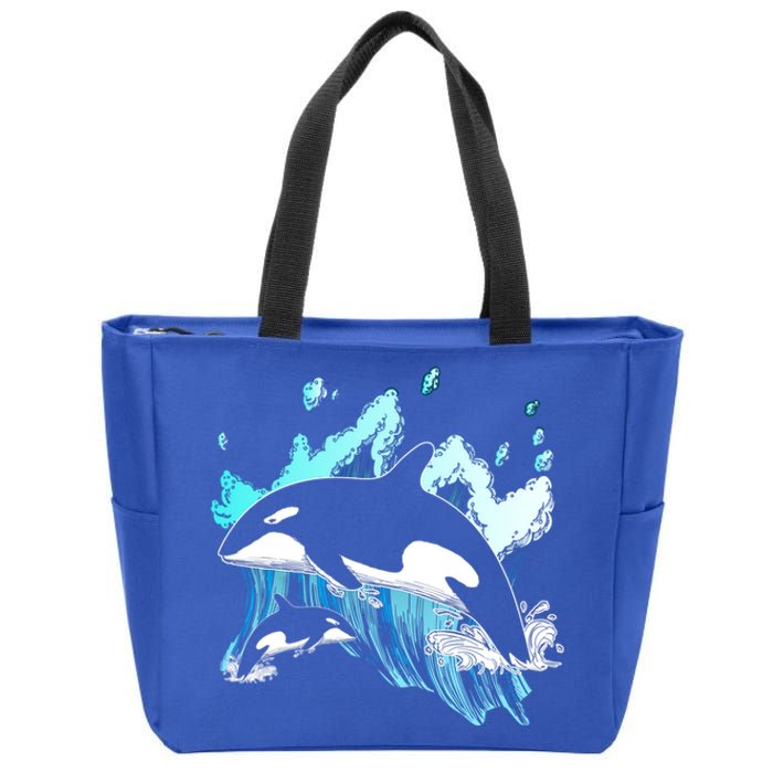 Killer Whale Ocean Lover Gift Idea Men Boys Kids Orca Great Gift Zip Tote Bag