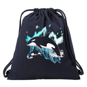 Killer Whale Ocean Lover Gift Idea Men Boys Kids Orca Great Gift Drawstring Bag