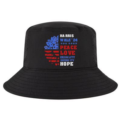 Kamala Walz Peace Love Equality Hope Diversity Cool Comfort Performance Bucket Hat