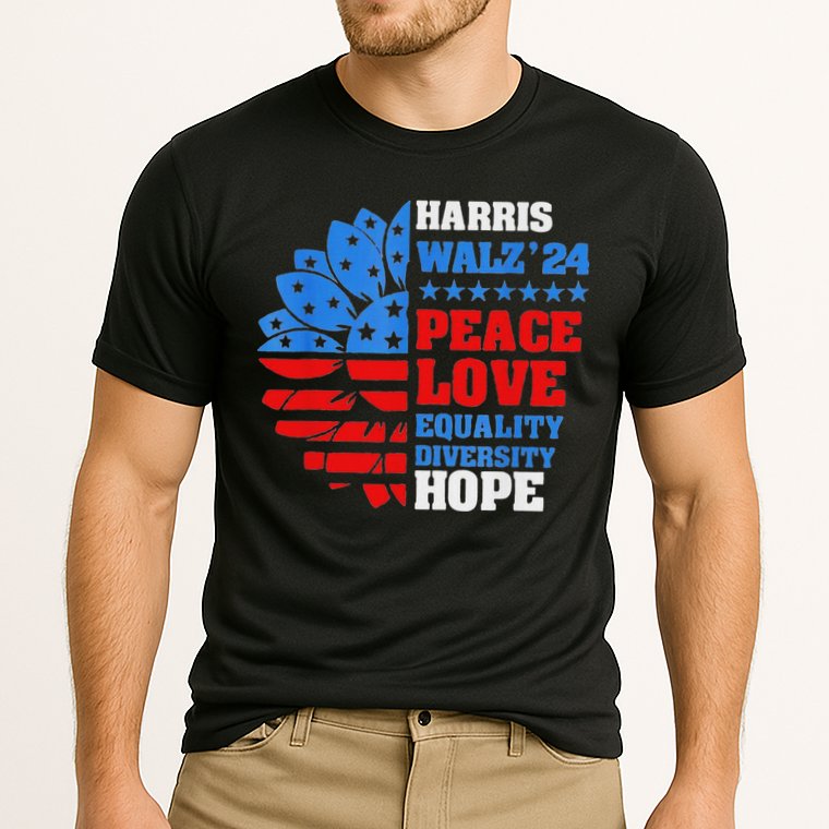 Kamala Walz Peace Love Equality Hope Diversity Cooling Performance Crew T-Shirt