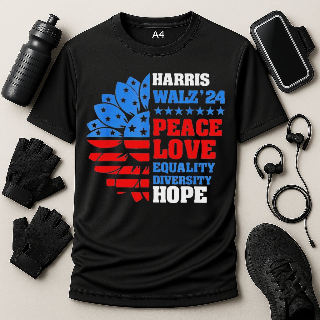 Kamala Walz Peace Love Equality Hope Diversity Cooling Performance Crew T-Shirt