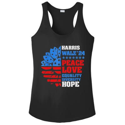 Kamala Walz Peace Love Equality Hope Diversity Ladies PosiCharge Competitor Racerback Tank