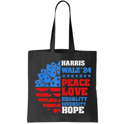 Kamala Walz Peace Love Equality Hope Diversity Bag
