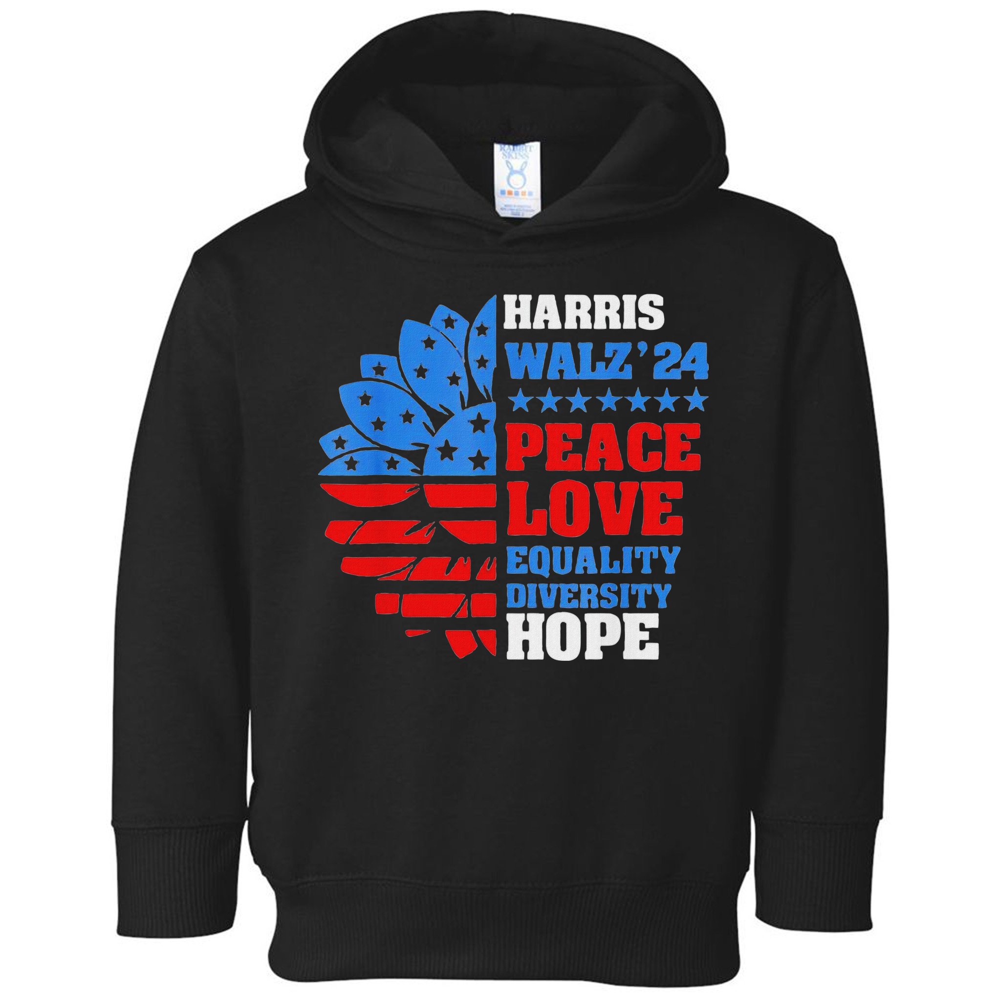 Kamala Walz Peace Love Equality Hope Diversity Toddler Hoodie