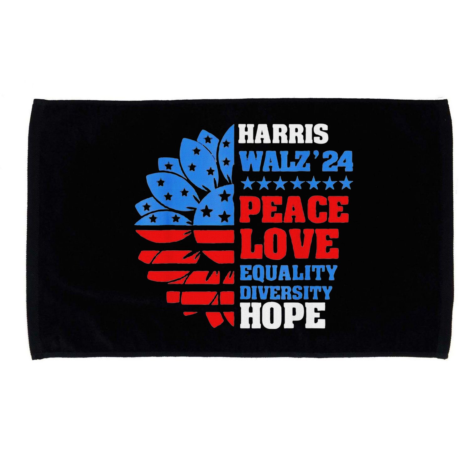 Kamala Walz Peace Love Equality Hope Diversity Microfiber Hand Towel