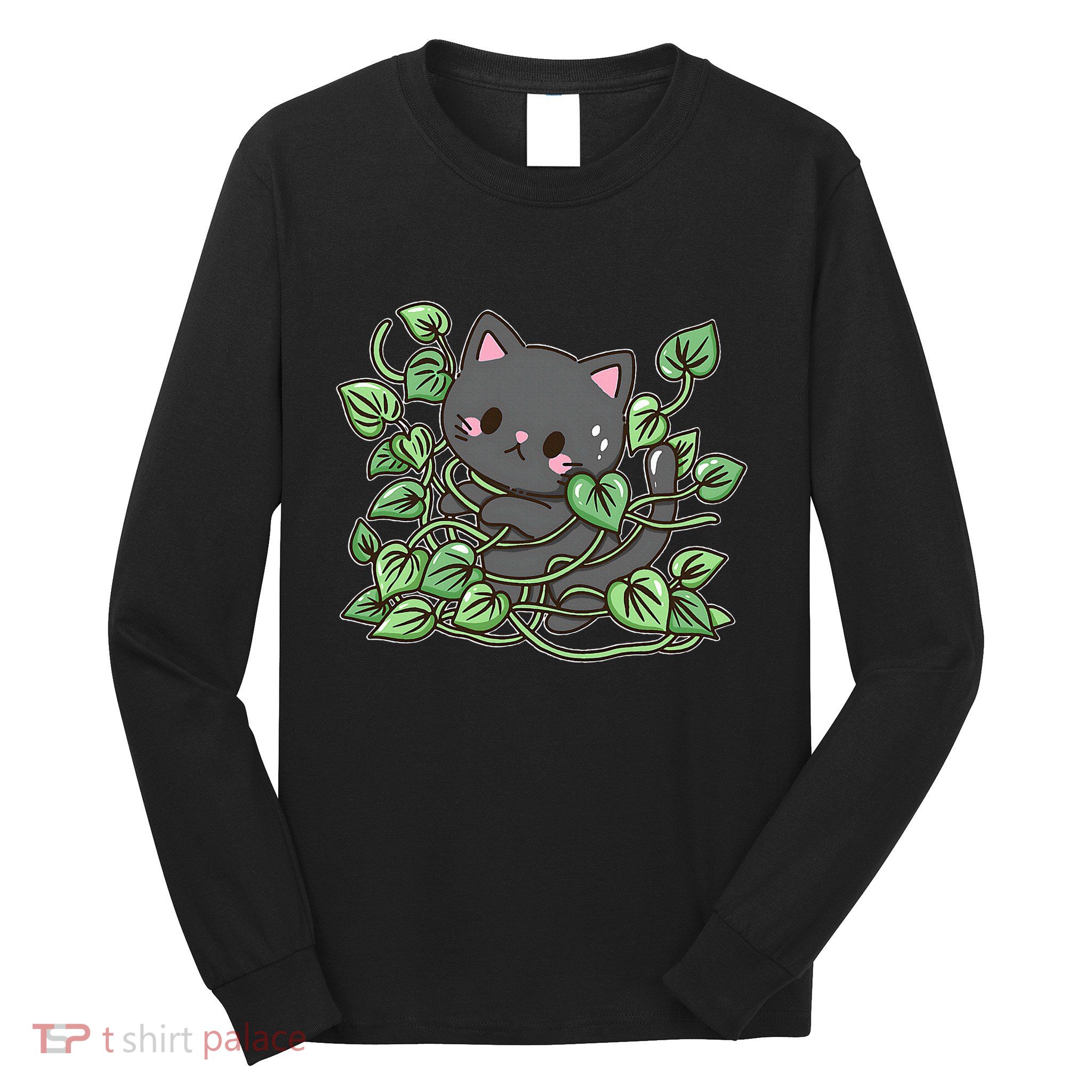 Kitty With Pathos Plant Long Sleeve Shirt