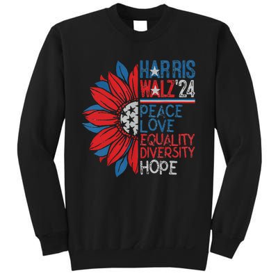 Kamala Walz Peace Love Equality Hope Diversity Gift Sweatshirt