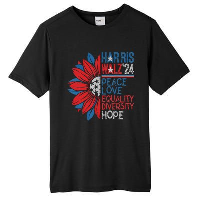 Kamala Walz Peace Love Equality Hope Diversity Gift Tall Fusion ChromaSoft Performance T-Shirt