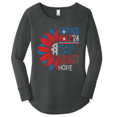 Kamala Walz Peace Love Equality Hope Diversity Gift Women's Perfect Tri Tunic Long Sleeve Shirt