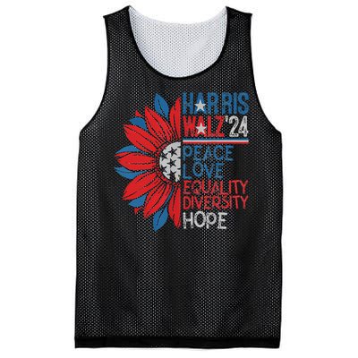 Kamala Walz Peace Love Equality Hope Diversity Gift Mesh Reversible Basketball Jersey Tank