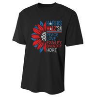 Kamala Walz Peace Love Equality Hope Diversity Gift Performance Sprint T-Shirt