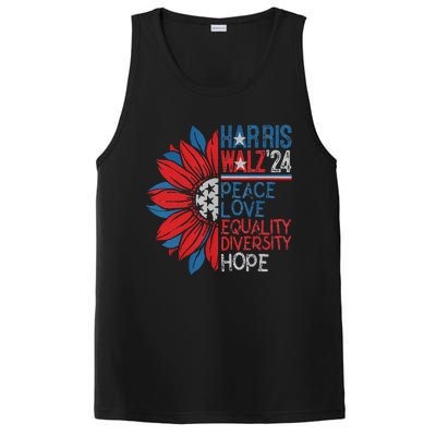 Kamala Walz Peace Love Equality Hope Diversity Gift PosiCharge Competitor Tank