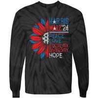 Kamala Walz Peace Love Equality Hope Diversity Gift Tie-Dye Long Sleeve Shirt